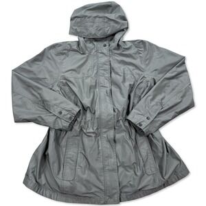 LL Bean Jacket Women's 1X Gray H2Off Anorak Rain Hooded Outdoors Hiking Gorpcore